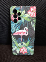 Луксозен силиконов гръб ТПУ LUXO PHOSPHORESCENT CASE за Samsung Galaxy A53 5G A536B зелени цветя и фламинго 